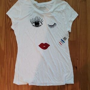 INC International Concepts Graphic Fitted Black and White Tee